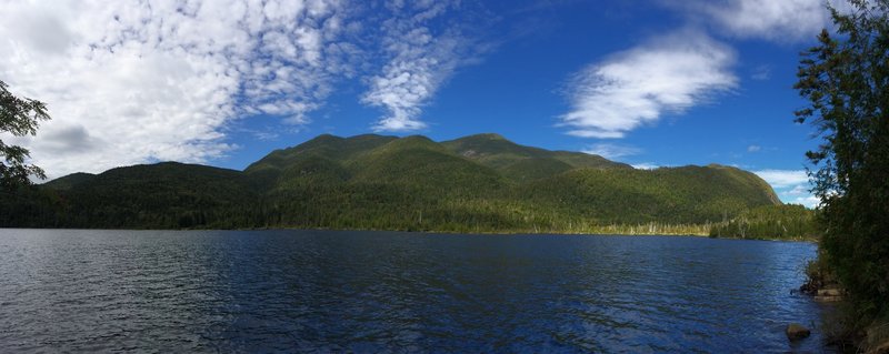 Lake Colden just north of the junction with Mt Colden Trail. Looking at base of Marshall, Iroquois, Algonquin, Avalanche