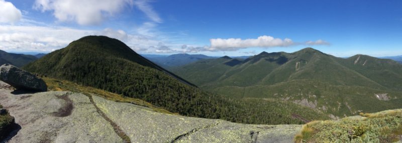 View from false summit of Colden. MacIntyre Range on the right (west/southwest). True summit of Colden on the left (south)