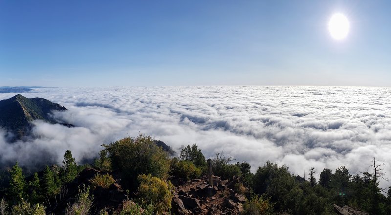 Looking down toward Boulder from Bear Peak. Boulder is under that lovely cloud, somewhere.