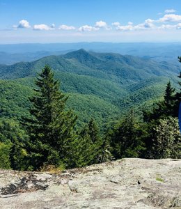Overlook from the trail above the parkway, looking south.