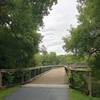 Boardwalk/wooden bridge on the trail.