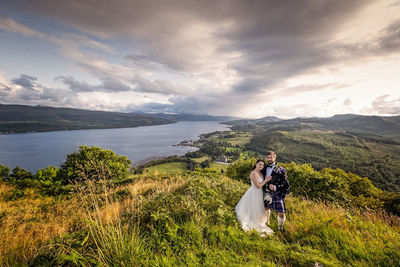 The peak overlooking the loch and the castle.
