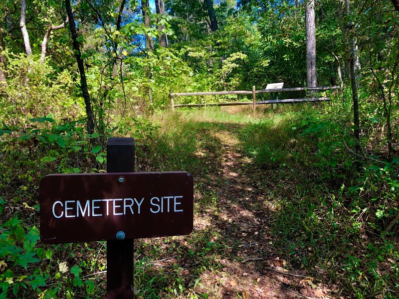 There is not much to see here beyond the sign. The cemetery has no remaining headstones.