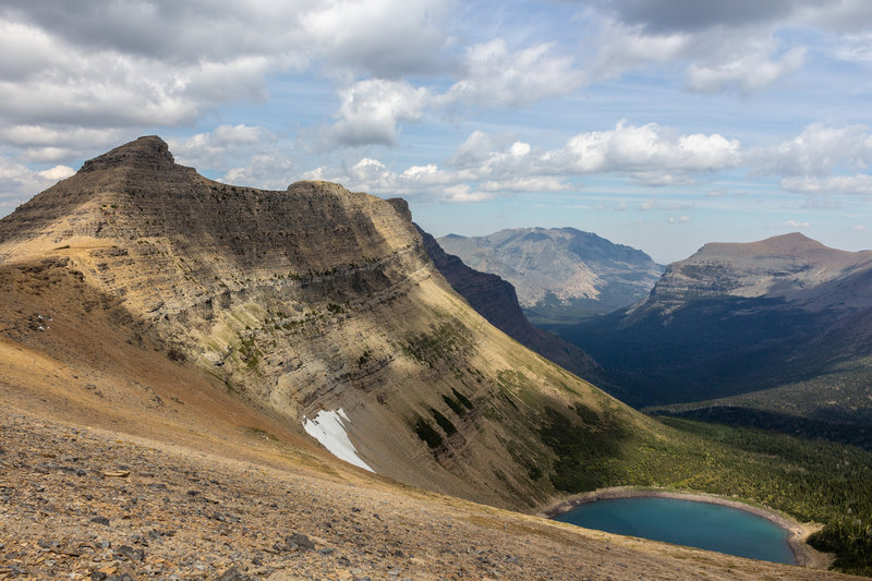 And unnamed lake next to an unnamed peak from Pitamakan Pass.