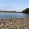 Easy access to the lake itself, beautiful vista. Evidence of others making campfires just above here.