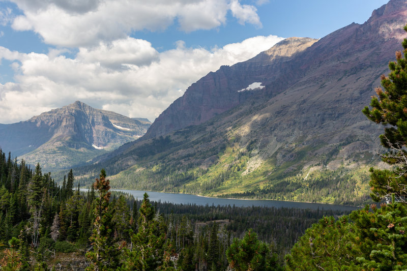 Two Medicine Lake in front of Rising Wolf Mountain.