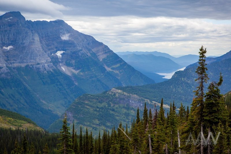 Last sight of Lake McDonald on the way down the Highline Trail