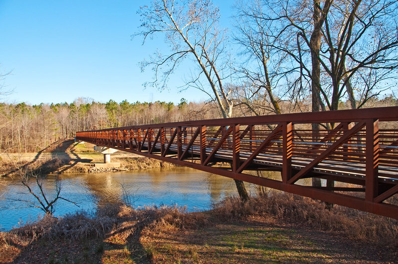 Buffaloe Road Athletic Park bridge, Neuse River Trail.