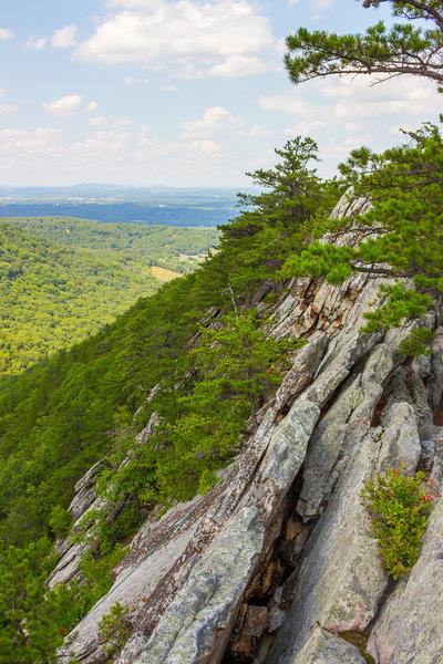 jagged rocks along the ridge