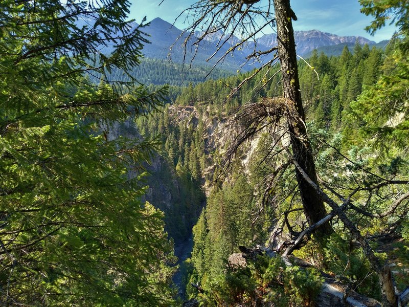 Canyon Creek is at the bottom of a canyon in the mountains.