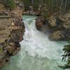 The second major drop of Lower Sunwapta Falls.