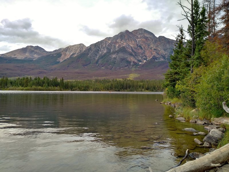 Pyramid Mountain is seen to the northwest, across Pyramid Lake from Pyramid Island.