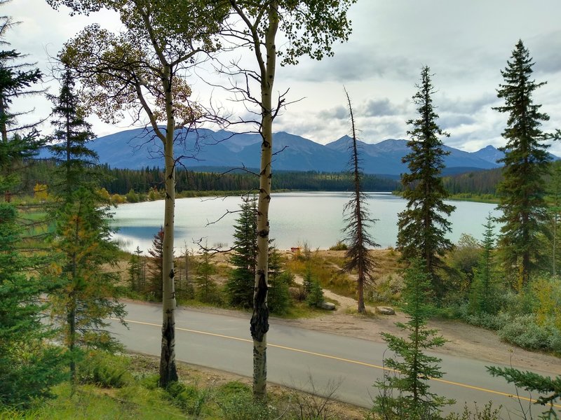 Patricia Lake, seen from the trail along Pyramid Lake Road.