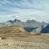 Alpine Parker Ridge surrounded by rugged mountains, is seen when looking east on Parker Ridge Spur.