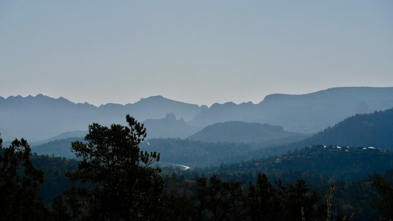 Looking Northeast toward Sedona from the high point of the hike at 7:30 am. Thus, take this hike in the evening.