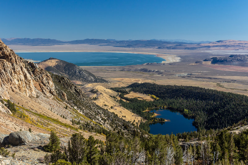 Mono Lake and Walker Lake from just below Lower Sardine Lake