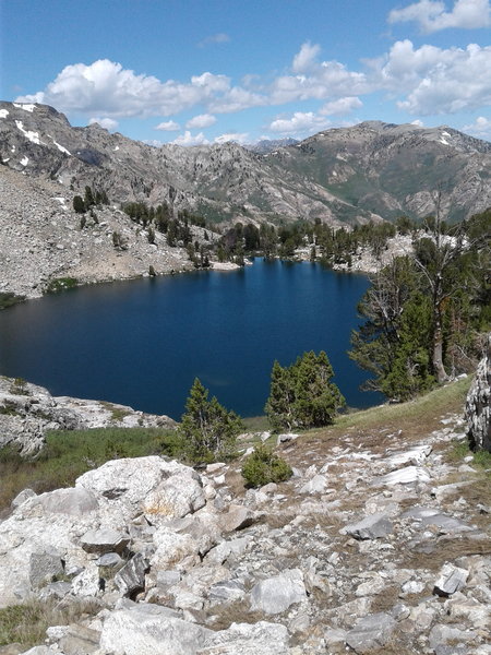 Overland Lake from the Ruby Crest Trail.