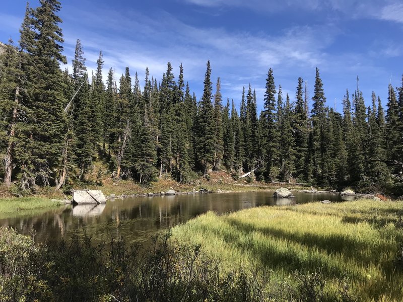 First and smallest of three lakes.