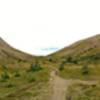 Little Shovel Pass, approaching it from the southeast. Trowel Peak is on the left.