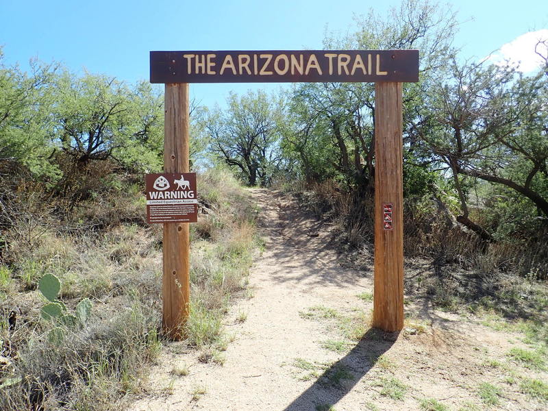 Trailhead for Passage 13 across the parking area from the American Flag trailhead.