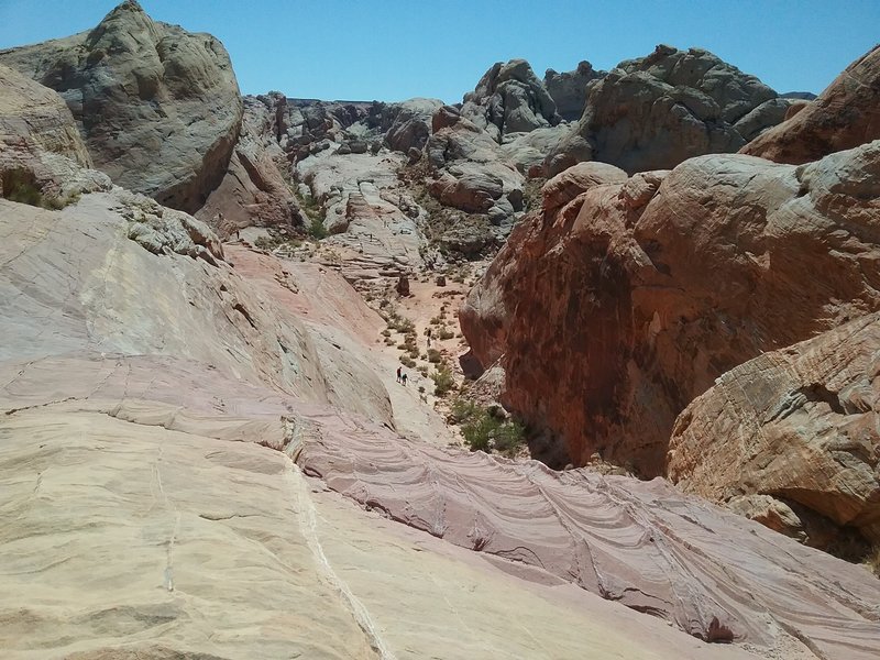 Looking down the canyon