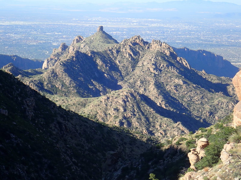 Stunning views of Thimble peak with Tucson in the backdrop