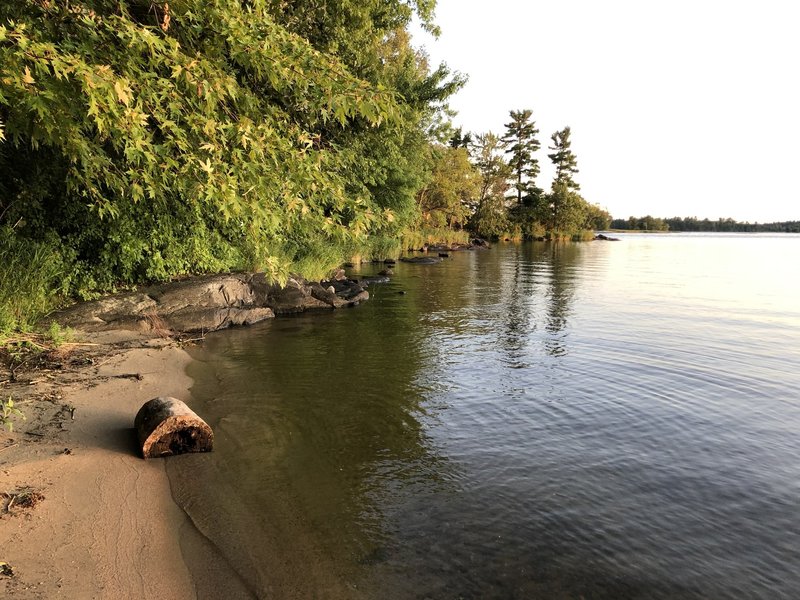 Looking off the southern edge of Grassy Islands South campsite on Lake Kabetogama.