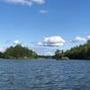 Moving west along the north channel of Cutover Island on Lake Kabetogama.