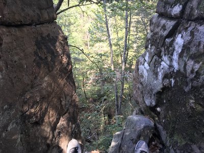 Crazy cool little cliff to explore.