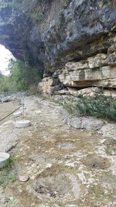Dino tracks, covered mostly in mud and moss. Probably wrong time of year to go. Dry summer days is probably best.