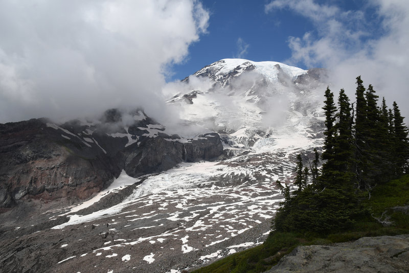 Looking toward the Nisqually Glacier from the Glacier Vista Trail.