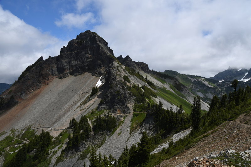 On the unmaintained trail to Plummer Peak, looking toward the Pinnacle Saddle.