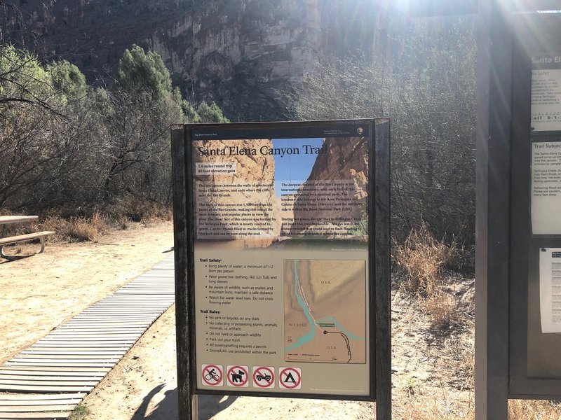 Santa Elena Canyon Trail sign