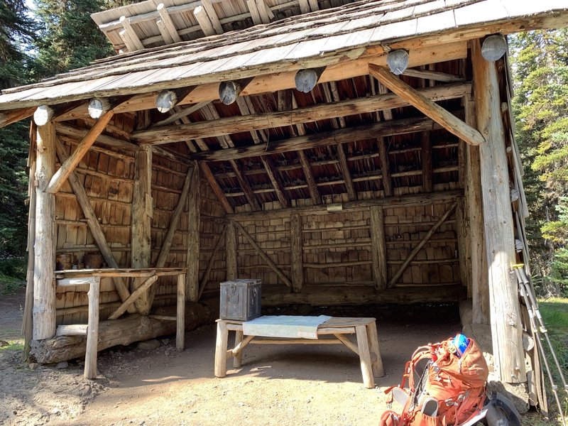 The absolutely, 100% haunted Boulder Camp shelter.