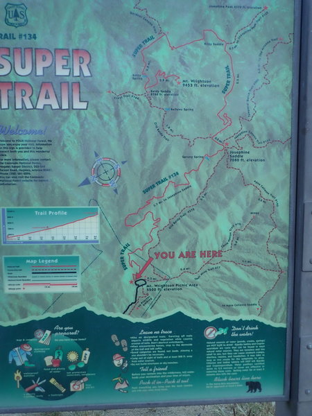 Sign marking the beginning of the #134 Super Trail.
