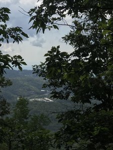 View, looking down at the Outlet Mall in Blowing Rock.