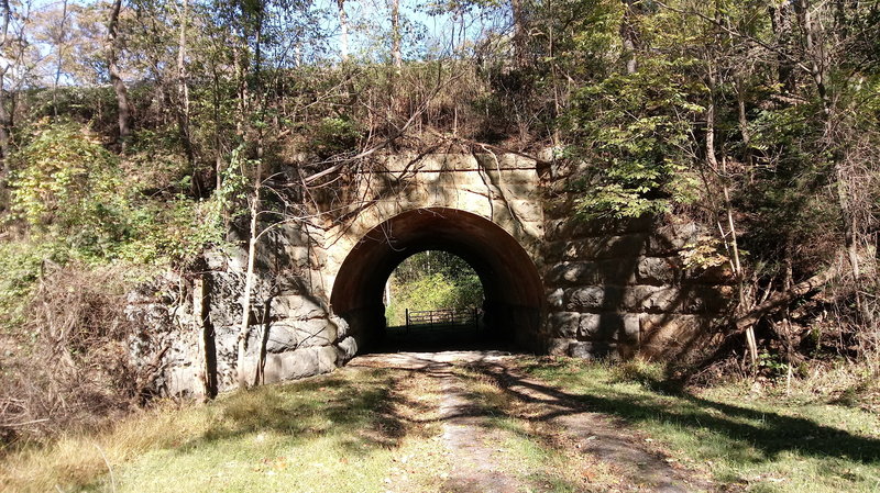 Tunnel under RR tracks, heading NW on Tuscarora Trail, .1 mile from US Hwy 340.