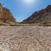 A dry riverbed crossing along the trail getting to the Dome loop.