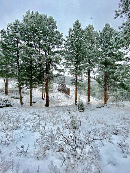 Coming down the trail you can see the old mine. This is a fun relaxing walk through the wood away from crowds.