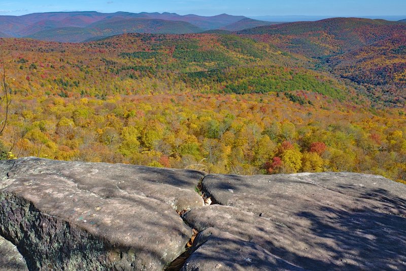 Classic autumn view from the Giant Ledge hike in the Catskills, NY