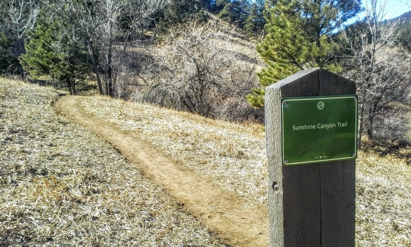 The start of Sunshine Canyon just south of the Trailhead