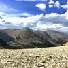 View of the South side of Wheeler Peak as seen from the saddle underneath Pyramid Peak and above Johnson Lake