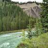 The Snake Indian River is below the "front yard" of the Shalebanks Warden Cabin that is on a bluff overlooking the river.