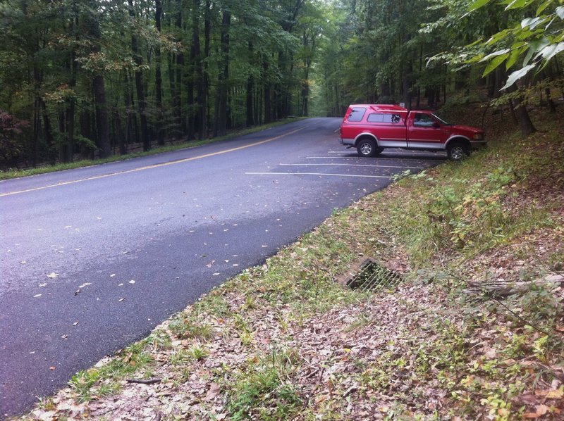 Wolf Rock / Chimney Rock pull-off parking area.