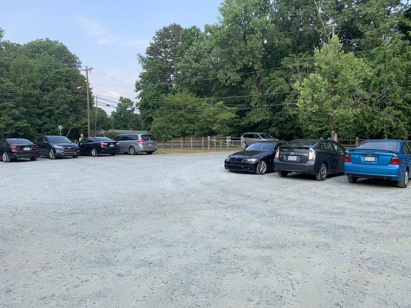 Parking area for McAlpine Creek greenway Trailhead