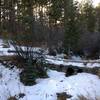 A Culvert for the creek.  It was heavily shaded so there was quite a bit of snow when most of the trail was dry.