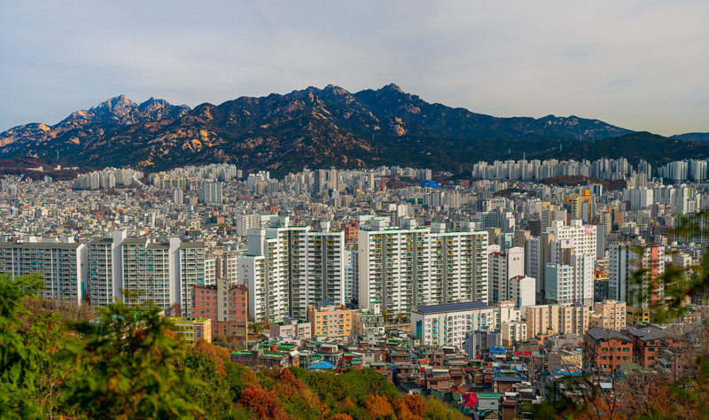 View of Bukhansan from Seoul Trail Section 7