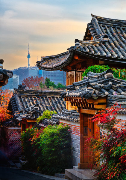 Bukchon Traditional Korean Village, near the Seoul City Wall Trail