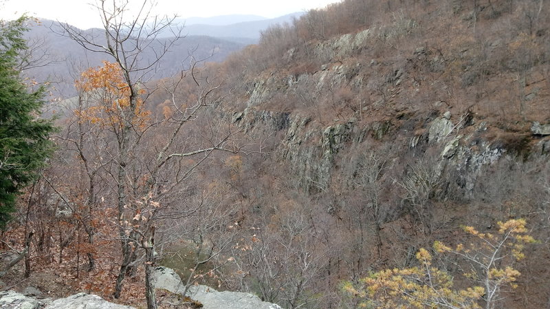 Looking south at west face of Big Devil Stairs canyon