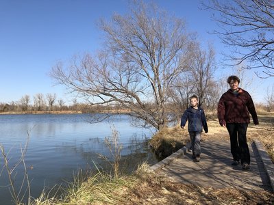 Walking along the inner loop of the trail system